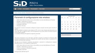
                            6. Polo 6 (Ingegneria) – Parametri di configurazione rete wireless