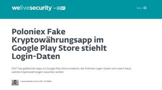 
                            9. Poloniex Fake Kryptowährungsapp im Google Play Store stiehlt Login ...