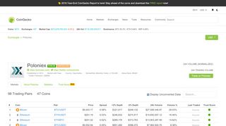 
                            12. Poloniex Trade Volume, Trade Pairs, and Info | CoinGecko