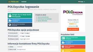 
                            5. POLOzyczka logowanie do polozyczka.pl na stronie - Fin32.com