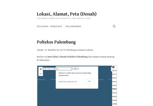 
                            13. Poltekes Palembang – Lokasi, Alamat, Peta (Denah)