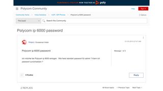 
                            1. Polycom ip 6000 password - Polycom Community