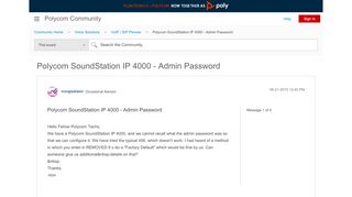 
                            8. Polycom SoundStation IP 4000 - Admin Password - Polycom Community
