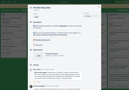
                            6. Pomello Help (link) on Pomello Discussion - Trello