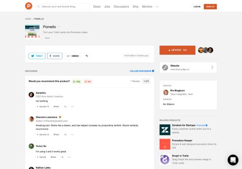
                            10. Pomello - Turn your Trello cards into Pomodoro tasks | Product Hunt