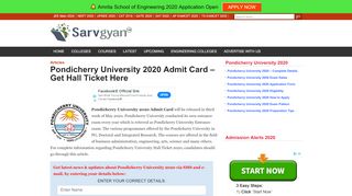 
                            9. Pondicherry University 2019 Admit Card, Hall Ticket - Get Admit Card ...