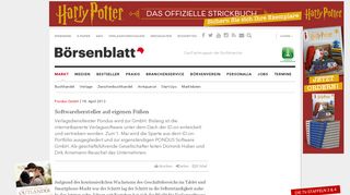 
                            7. Pondus GmbH / Softwarehersteller auf eigenen Füßen / boersenblatt.net