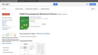 
                            11. PONS Phraseologisches Wörterbuch Polnisch: Deutsch - Polnisch