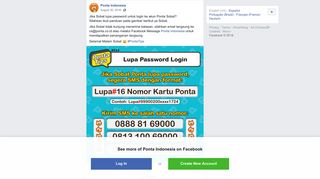 
                            7. Ponta Indonesia - Jika Sobat lupa password untuk login ke... | Facebook