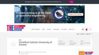 
                            12. Pontifical Catholic University of Paraná World University Rankings | THE