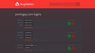 
                            1. pontogay.com passwords - BugMeNot