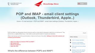 
                            12. POP and IMAP - email client settings (Outlook, Thunderbird, Apple ...
