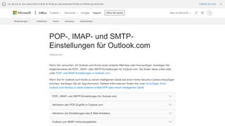 
                            5. POP-, IMAP- und SMTP-Einstellungen für Outlook.com - Outlook
