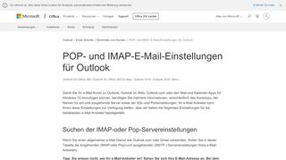 
                            3. POP- und IMAP-E-Mail-Einstellungen für Outlook - Office-Support