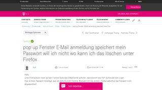 
                            1. pop up Fenster E-Mail anmeldung speichert mein Pas... - Telekom hilft ...