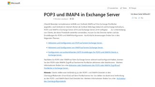 
                            3. POP3 und IMAP4 in Exchange Server | Microsoft Docs