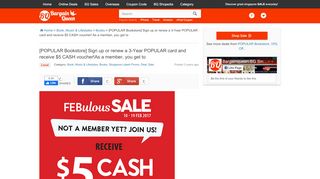 
                            4. [POPULAR Bookstore] Sign up or renew a 3-Year POPULAR card and ...