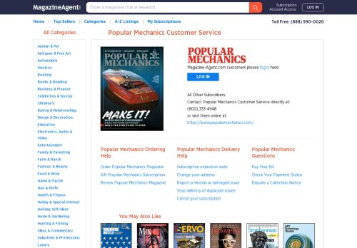 
                            9. Popular Mechanics Customer Service - Magazine-Agent.com