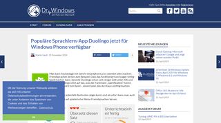 
                            10. Populäre Sprachlern-App Duolingo jetzt für Windows Phone verfügbar