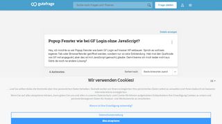 
                            7. Popup Fenster wie bei GF Login ohne JavaScript? (Internet ...