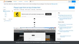 
                            2. Popup Login form on top of index html - Stack Overflow