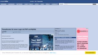 
                            2. Popupfenster für einen Login mit PHP und MySQL (jan010280 ...