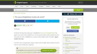 
                            13. Por que a Englishtown mudou de nome? - English Experts