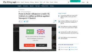 
                            13. Porn website xHamster sends UK visitors to online petition against ...
