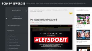 
                            2. Porndoepremium Password – Porn PasswordsZ