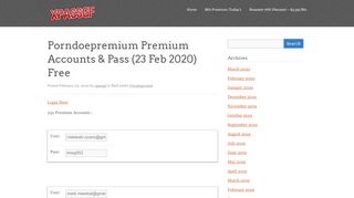 
                            1. Porndoepremium Premium Accounts & Pass (17 Feb 2019) Free