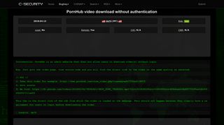 
                            4. PornHub video download without authentication - CXSecurity.com