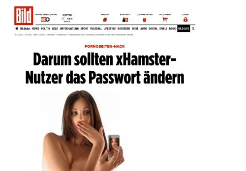 
                            11. Pornoseiten-Hack - Darum sollten xHamster-Nutzer das ... - Bild.de