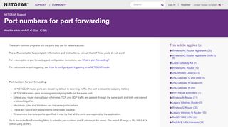 
                            6. Port numbers for port forwarding | Answer | NETGEAR Support