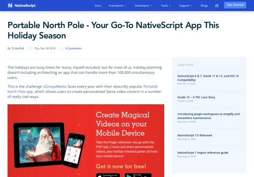 
                            11. Portable North Pole - Your Go-To NativeScript App This Holiday Season