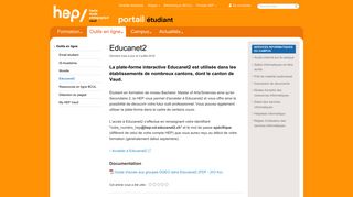 
                            3. Portail étudiant HEP VAUD | Educanet2 - Outils en ligne