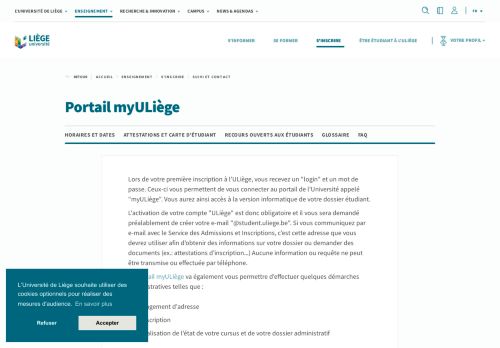 
                            2. Portail myULiège - Enseignement - Université de Liège