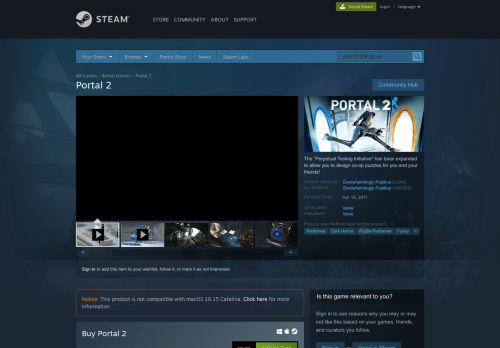 
                            10. Portal 2 on Steam