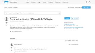 
                            8. Portal authentication (SSO and UID/PW login) - archive SAP