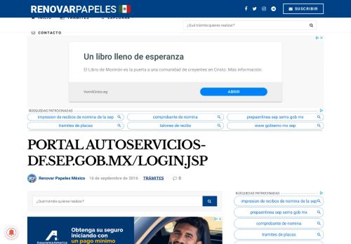 
                            10. portal autoservicios-df.sep.gob.mx/login.jsp - Renovar Papeles México
