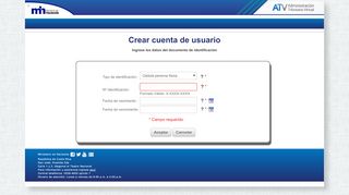 
                            6. Portal Contribuyente - Crear cuenta de usuario - Ministerio de Hacienda