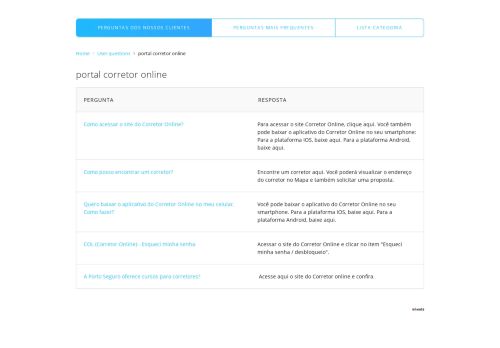 
                            3. portal corretor online - Perguntas mais frequentes - Porto Seguro