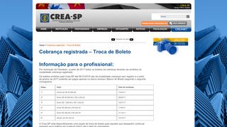 
                            12. Portal CREA-SP - Cobrança registrada – Troca de Boleto