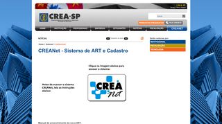 
                            5. Portal CREA-SP - Notícias - CREANet - Sistema de ART e Cadastro