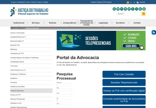 
                            5. Portal da Advocacia - TST