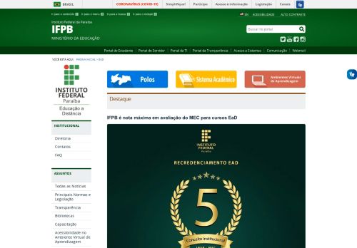 
                            12. Portal da EaD - IFPB
