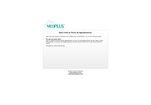 
                            3. Portal de Agendamentos - Login - MedPlus Web