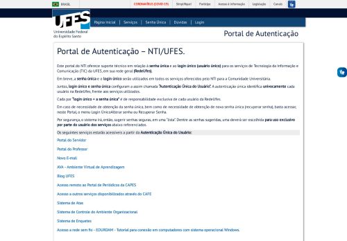 
                            6. Portal de Autenticação - Ufes