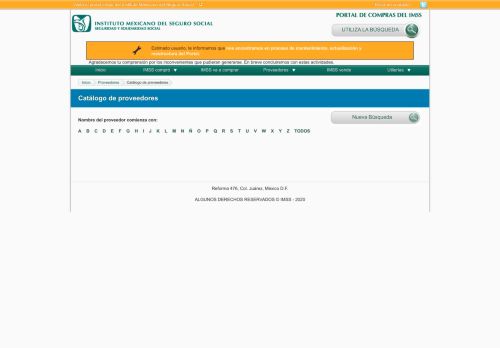 
                            6. Portal de compras del IMSS ®Catálogo de proveedores