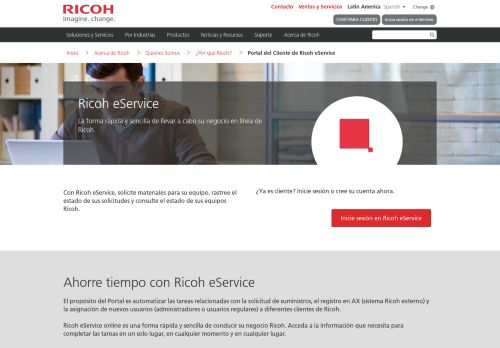 
                            5. Portal del Cliente de Ricoh eService - Ricoh Latin America