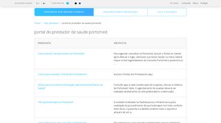 
                            3. portal do prestador de saude portomed - Perguntas mais frequentes